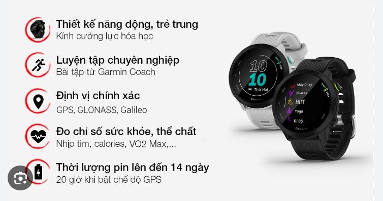 Tính năng Đồng hồ Garmin Forerunner 55