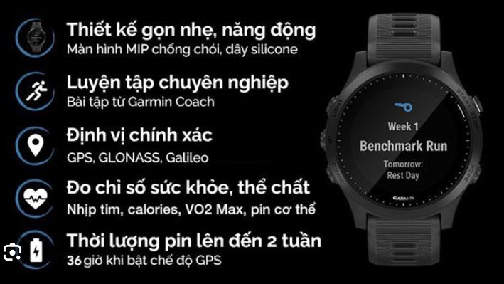 Tính năng đồng hồ Garmin Forerunner 945