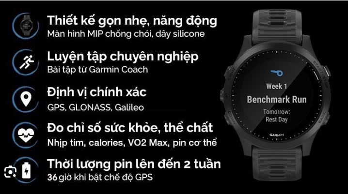 Tính năng đồng hồ Garmin Forerunner 945