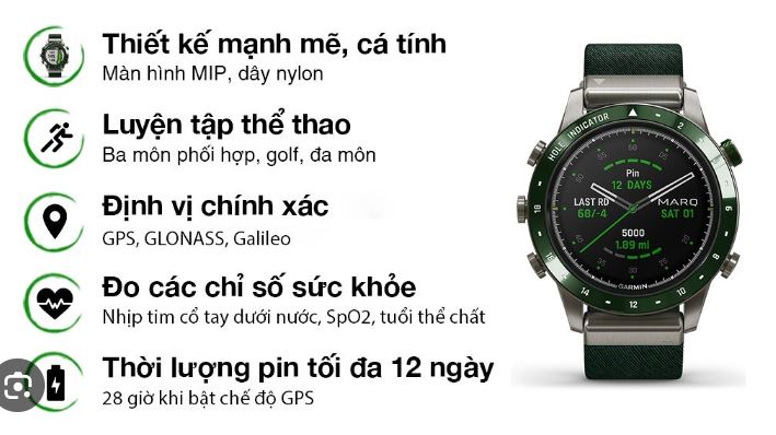 Tính năng đồng hồ Garmin MARQ Golfer